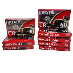 Bundle of 8 Maxell 3 UR90 and 5 UR60 Normal Bias Cassette Tapes IEC Type 1 New